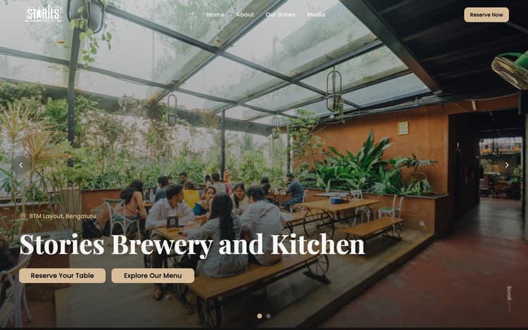 screenshot of Stories Brewery