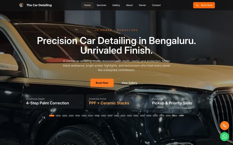 screenshot of The Car Detailing